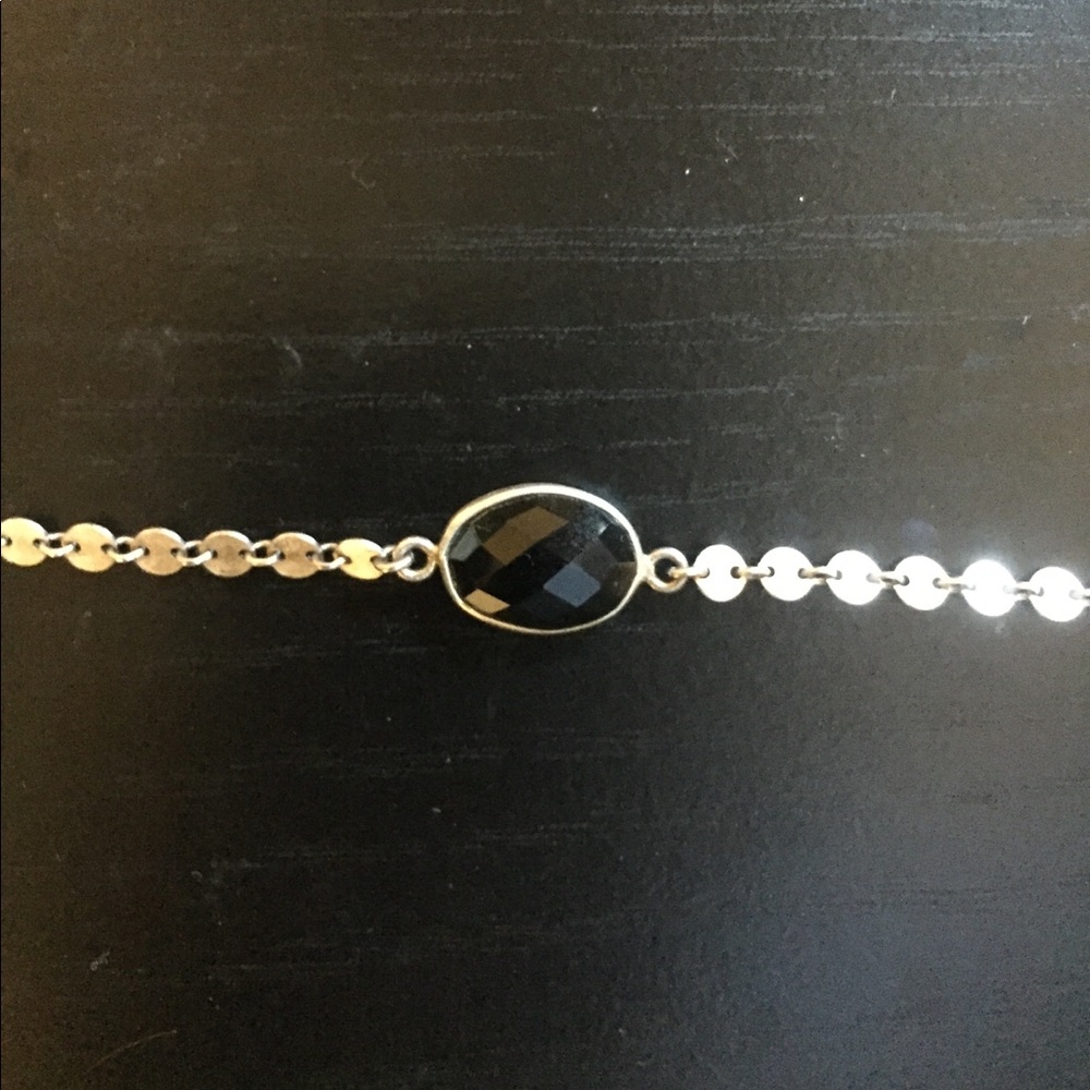 NWOT Silver Choker w/Black Stone